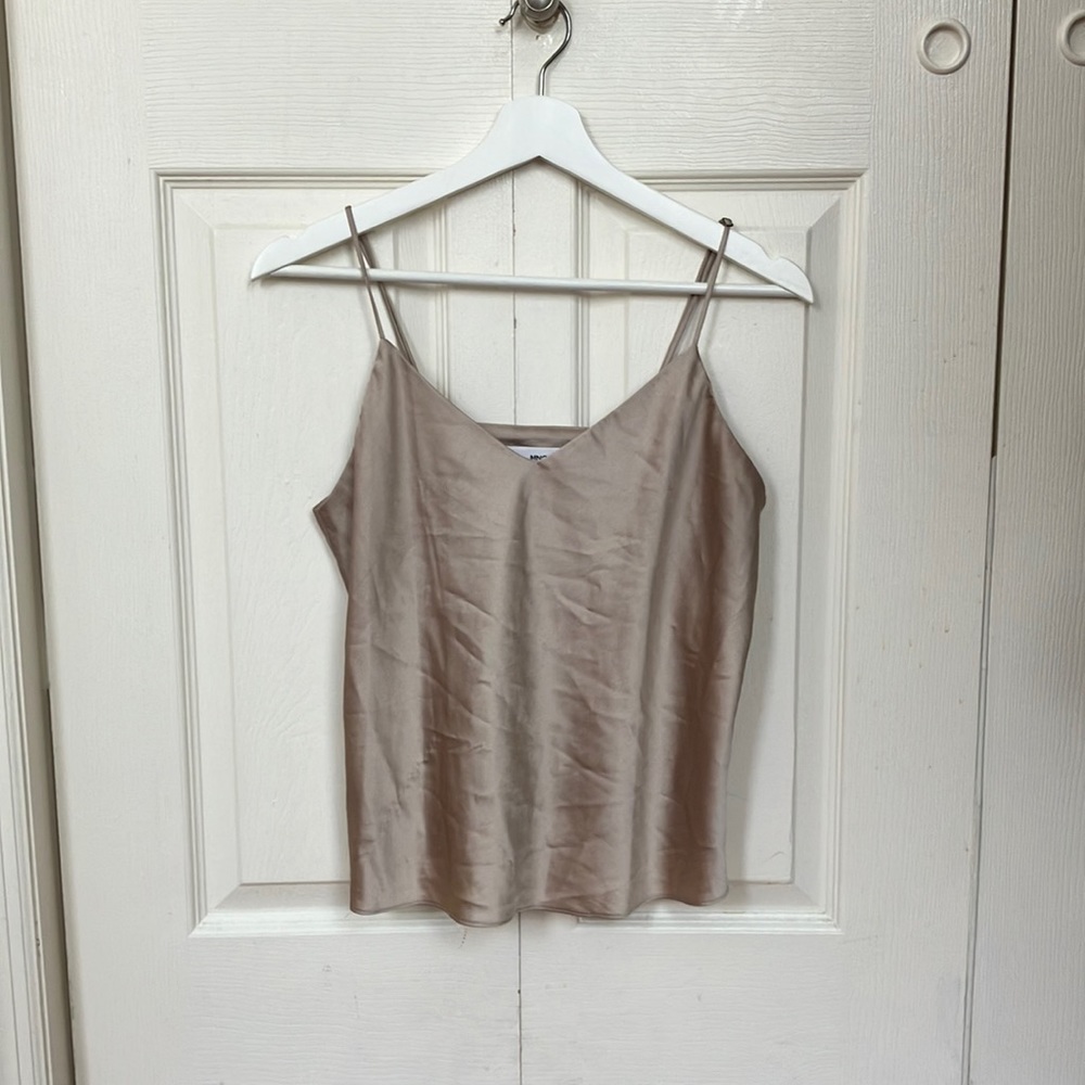 satin gold/beige/olive toned cami top